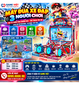 MÁY ĐUA XE ĐẠP 3 NGƯỜI CHƠI